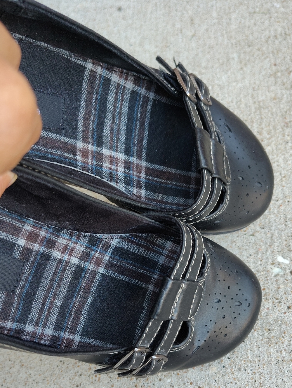 Vintage Self Esteem Plaid Mary Jane Chunky Heel Loafers Size 7.5 Y2K Grunge - Picture 15 of 16